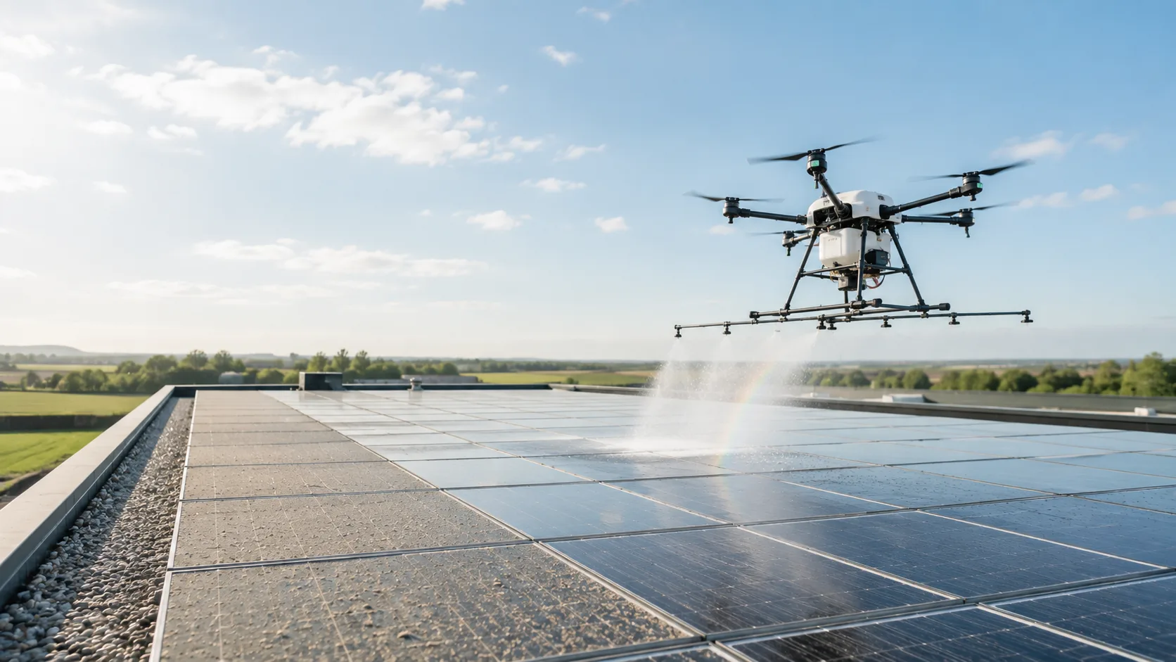 Reiniging op hoogte, met drone