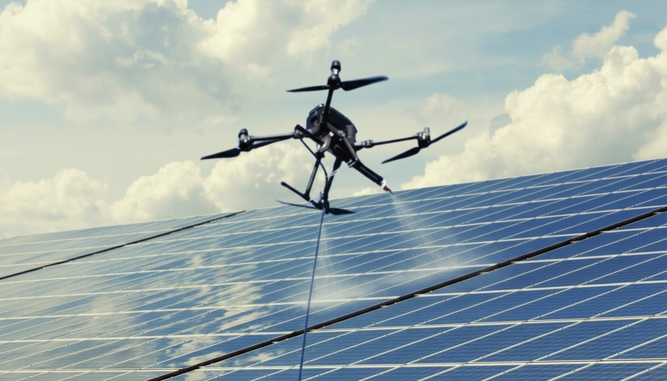 Drone reiniging van zonnepanelen door SM Service